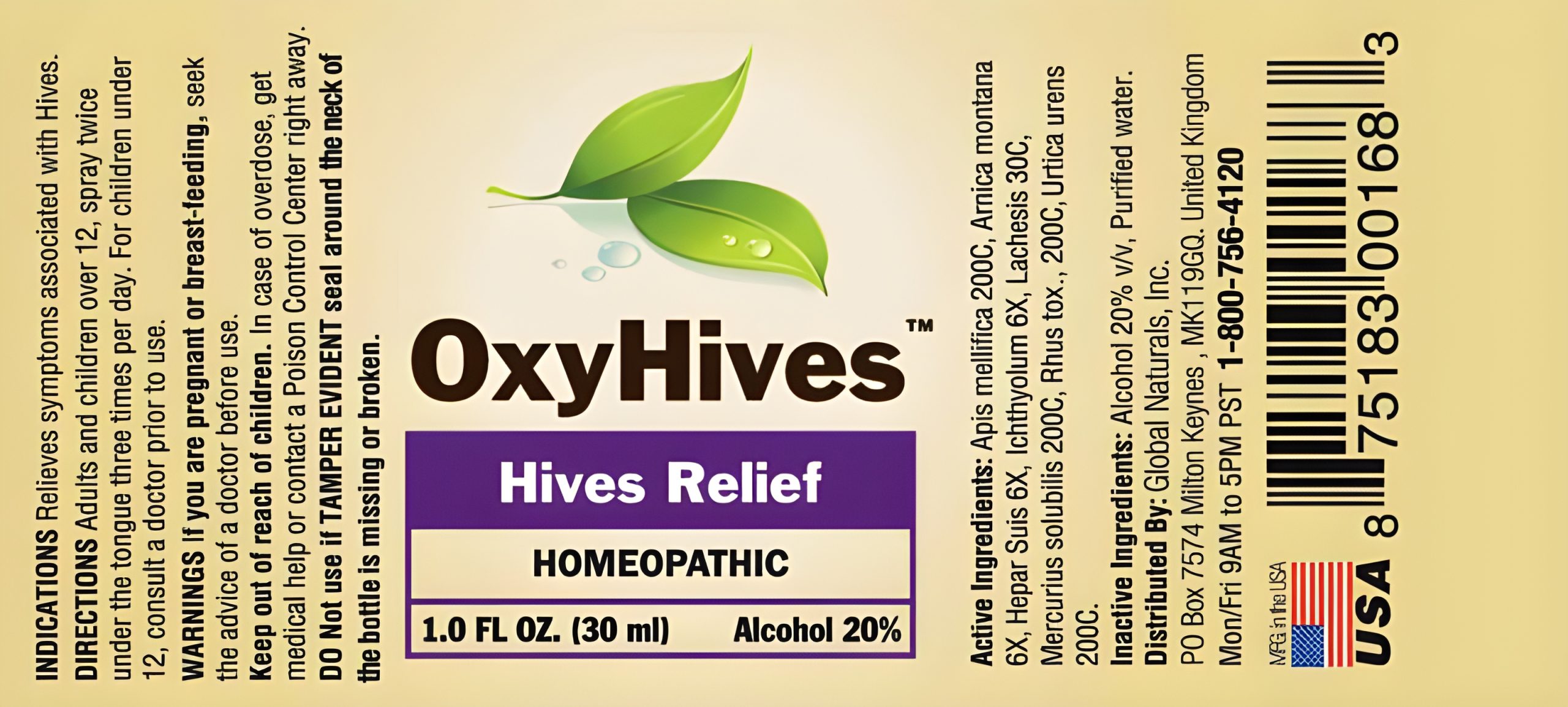 oxyhives ingredients label